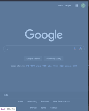 Screen shot of tab with google opened