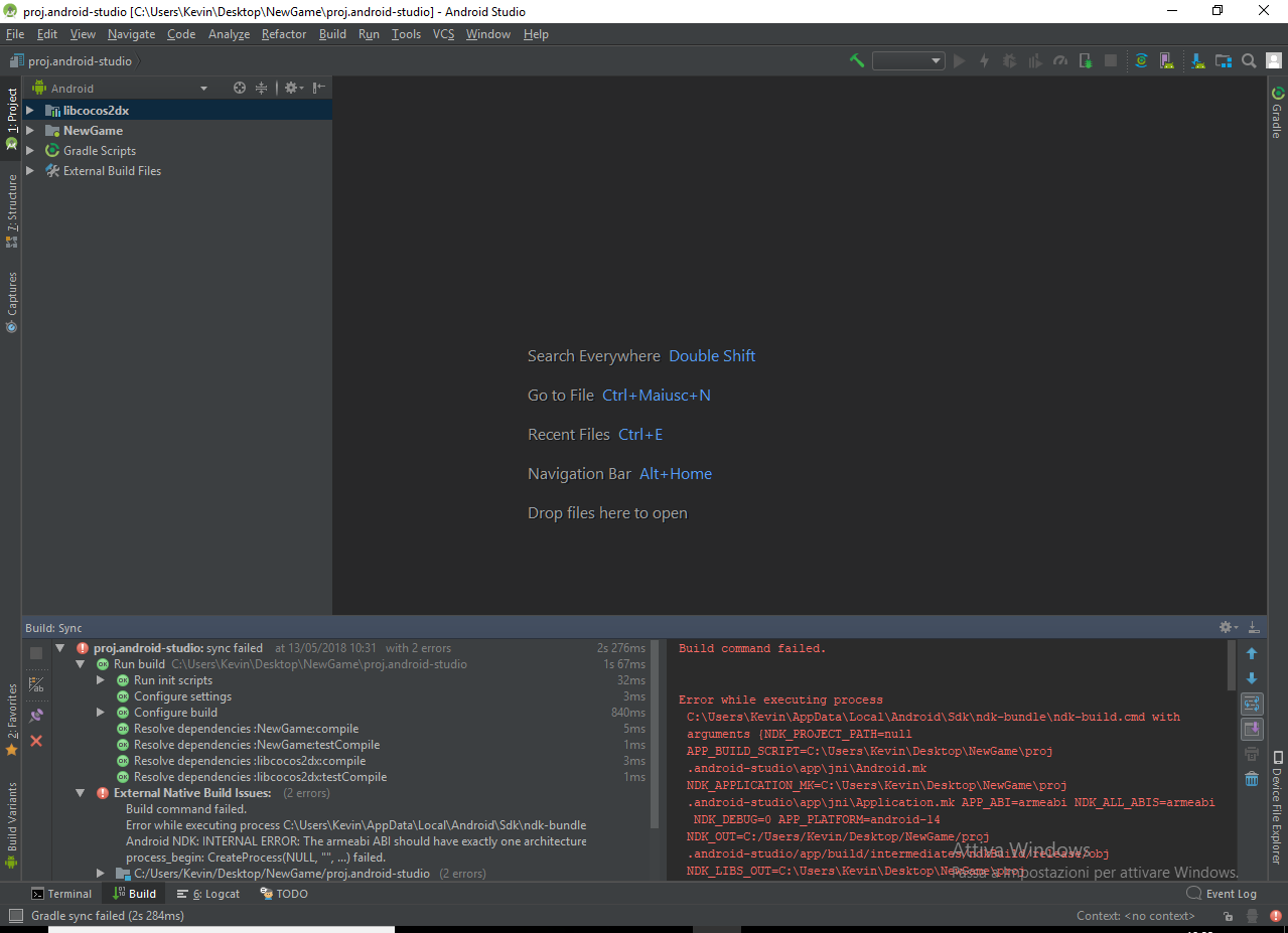 Some problems with android studio - C++ - Cocos Forums